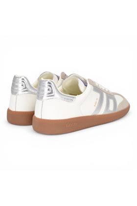 Sneaker donna Back 70 in pelle colore bianco. BACK70- | CLOUD 2505-18-METALLIC SILVER